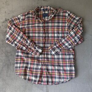 Pendleton Oceanside Shirt Mens XL Madras Plaid Cotton Long Sleeve Button Down
